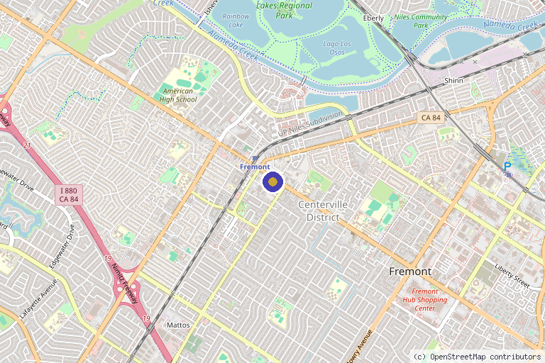 Map showing the location of SA Method in Fremont, CA