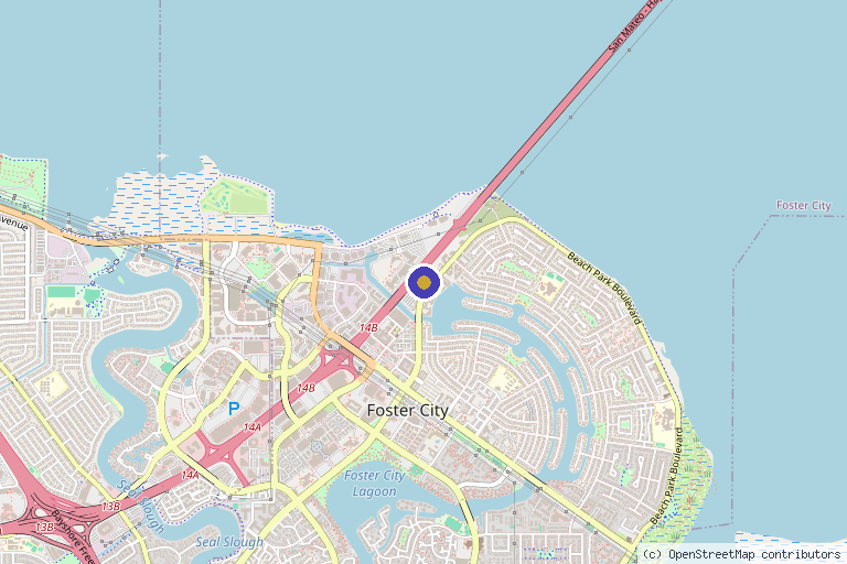 Map showing the location of Silicon Valley Hair Institute in Foster City, CA