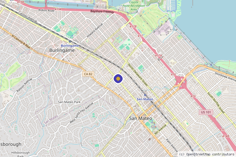 Map showing the location of DrMedSpa, San Mateo, CA in San Mateo, CA