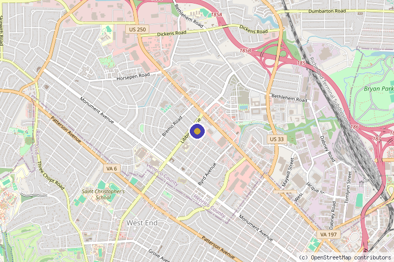Map showing the location of House of Aesthetics in Richmond, VA