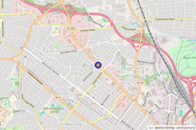 Map showing the location of Integrative Pain Specialists in Richmond, VA