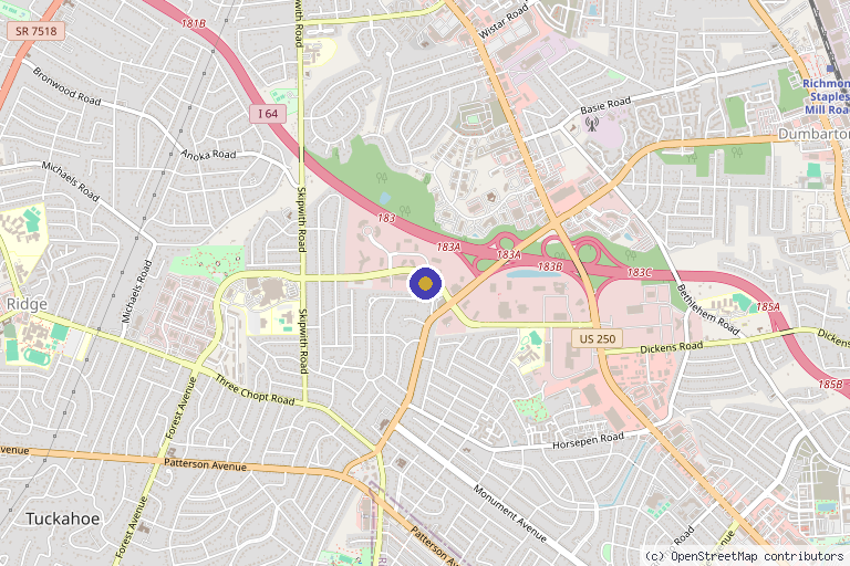 Map showing the location of Vita Pure IV in Richmond, VA