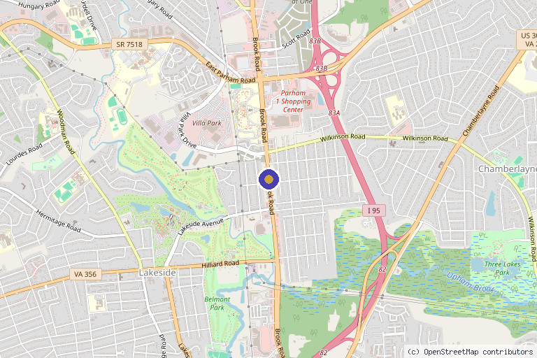 Map showing the location of CKE Rejuvenation in Richmond, VA