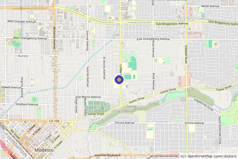 Map showing the location of Root & Remedy Wellness in Modesto, CA