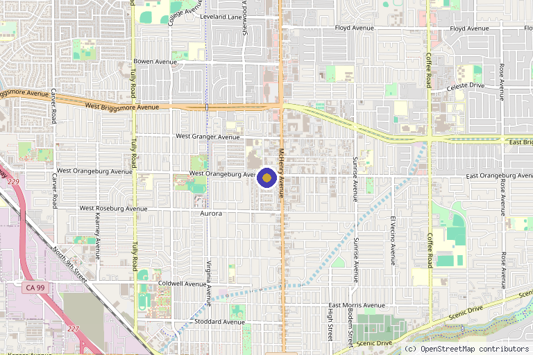 Map showing the location of Skinfinite Solutions Medical Spa & Laser Center / Lars P. Enevoldsen, M.D., Plastic Surgery in Modesto, CA