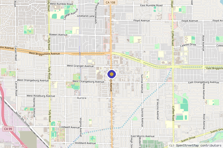 Map showing the location of California Skin Institute in Modesto, CA