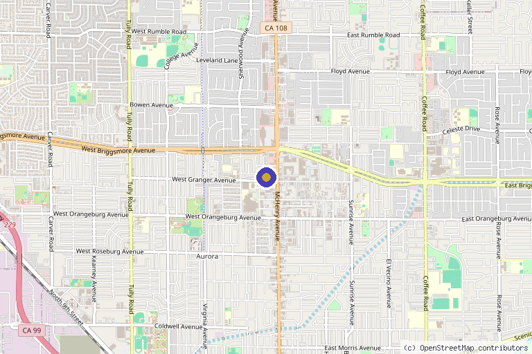 Map showing the location of Medical Aesthetics and Wellness of Modesto in Modesto, CA