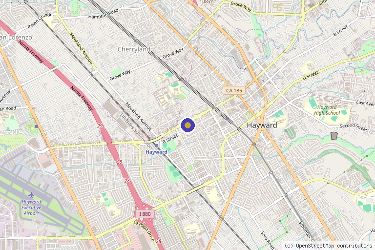 Map showing the location of Lappost Aesthetique in Hayward, CA
