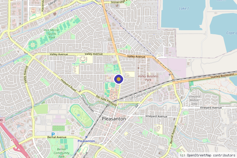 Map showing the location of Beauty Medical Spa, Pleasanton, California, USA in Pleasanton, CA