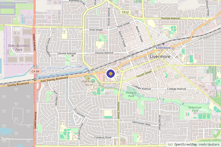 Map showing the location of California Dermatology Care in Livermore, CA