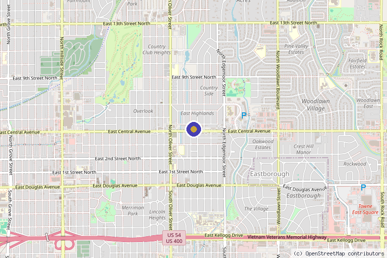 Map showing the location of Everyday Wellness Wichita in Wichita, KS