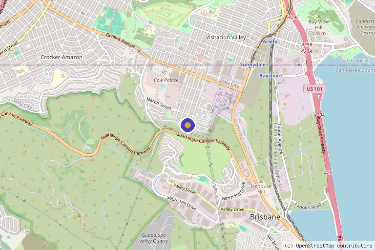 Map showing the location of Dr. Jason Won Physical Therapy and Coaching in Daly City, CA