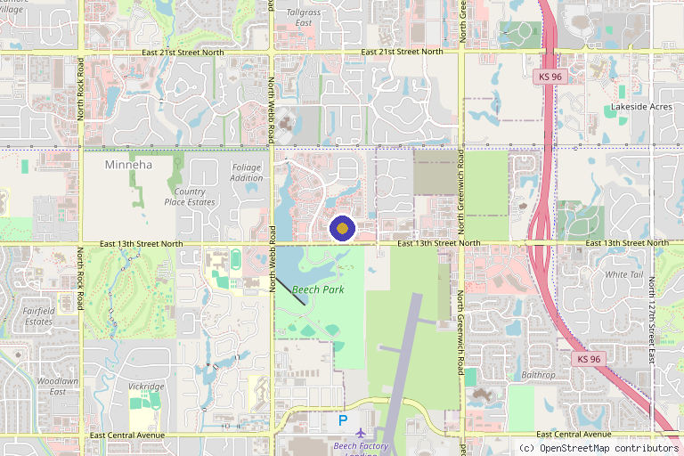 Map showing the location of BeautyDot in Wichita, KS