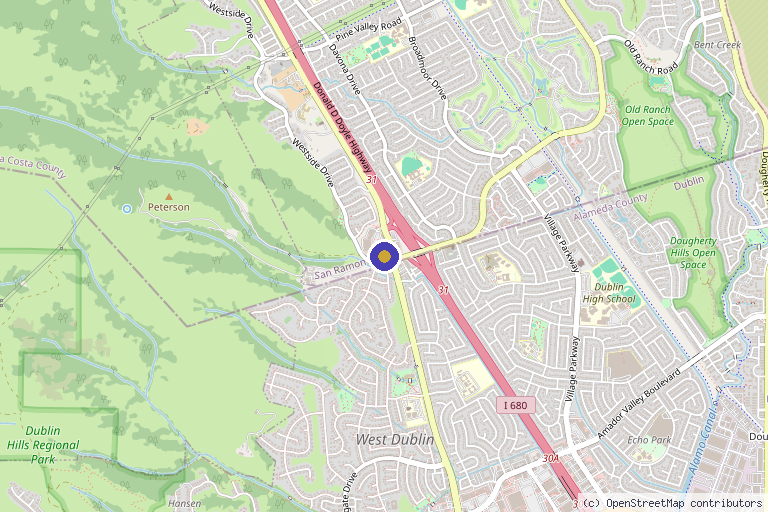 Map showing the location of BlossomMD Medical Spa & Wellness in San Ramon, CA