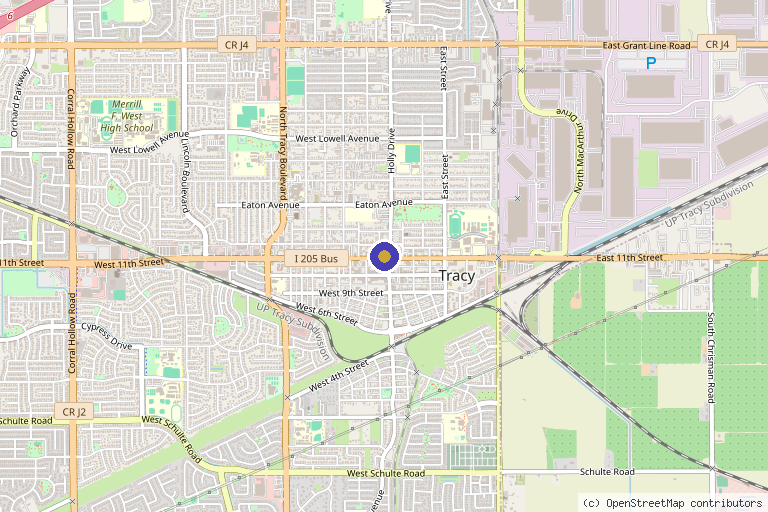 Map showing the location of Aesthetic Avenue in Tracy, CA