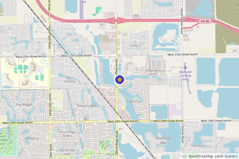 Map showing the location of Evolve Healthcare in Wichita, KS