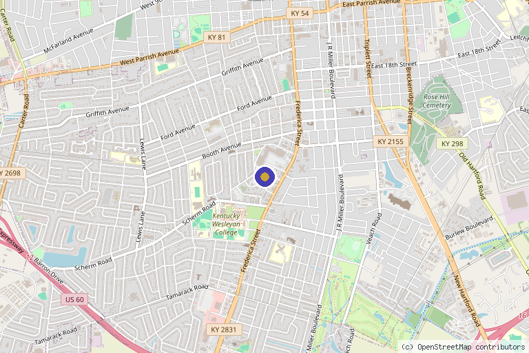 Map showing the location of The Skin Therapist in Owensboro, KY