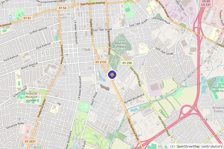 Map showing the location of Advanced Aesthetics Medical Spa in Owensboro, KY