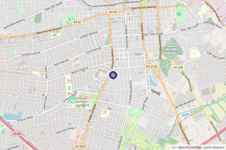 Map showing the location of Strength Renewed LLC in Owensboro, KY