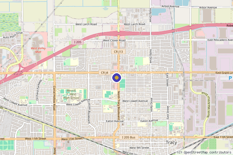 Map showing the location of Mobile/HOME Kiss IV Hydration --Tracy CA IV THERAPY in Tracy, CA