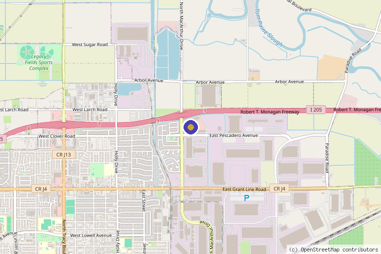 Map showing the location of MelaVee MedSpa in Tracy, CA