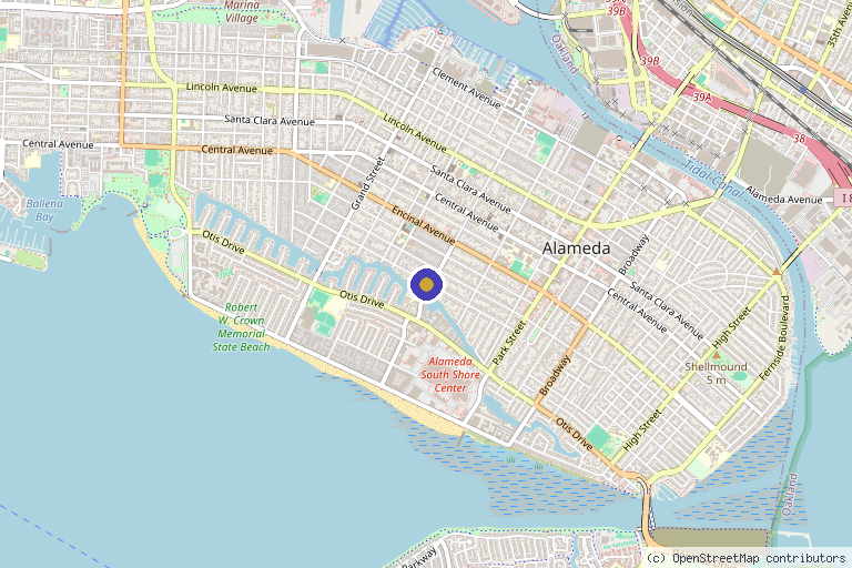 Map showing the location of Rex Moulton-Barrett, MD Plastic Surgery & MediSpa in Alameda, CA