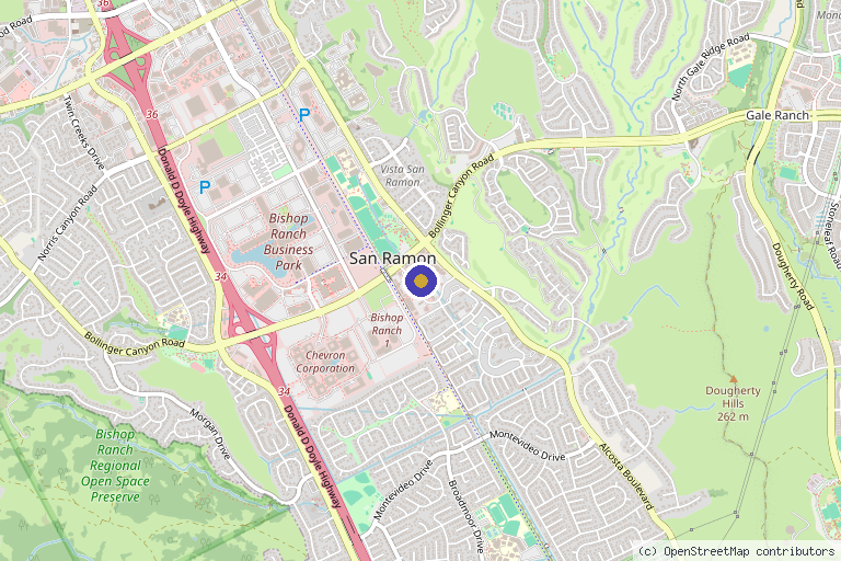 Map showing the location of MedLounge | San Ramon in San Ramon, CA