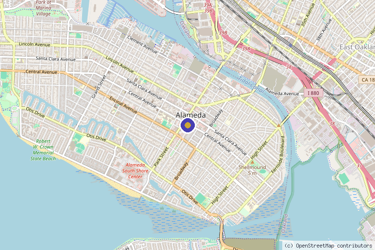 Map showing the location of Medical Masaje in Alameda, CA
