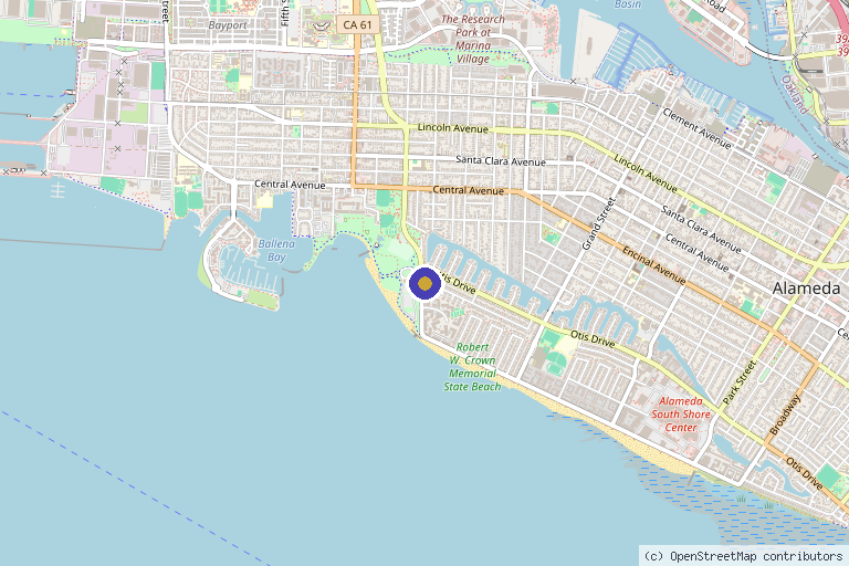 Map showing the location of The Monterey Center of Alameda in Alameda, CA