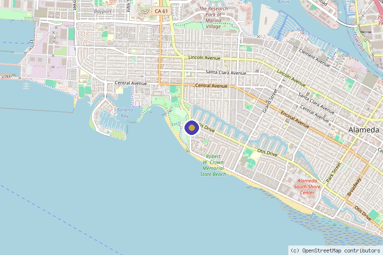 Map showing the location of Skin & Strand in Alameda, CA