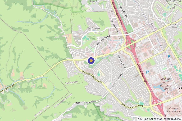 Map showing the location of Sculptology San Ramon in San Ramon, CA
