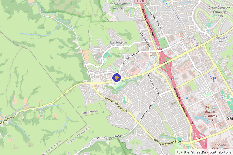 Map showing the location of The Real Gut Doctor in San Ramon, CA