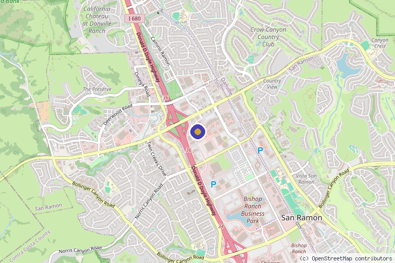 Map showing the location of Legacy Aesthetics in San Ramon, CA