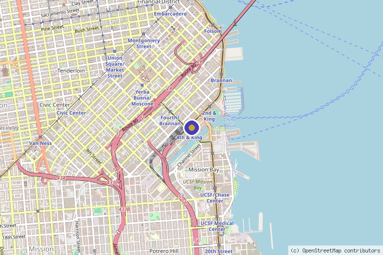 Map showing the location of REJUV Medical in San Francisco, CA