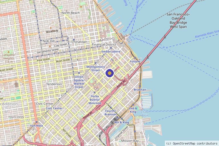 Map showing the location of Ossium Health in San Francisco, CA