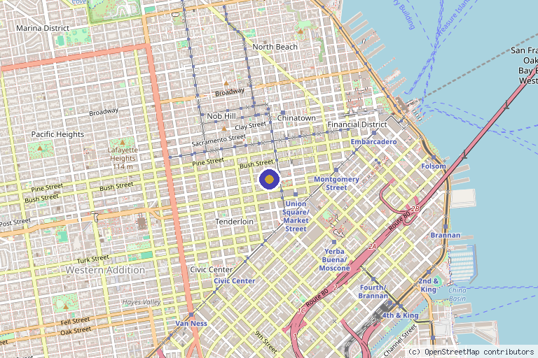 Map showing the location of Infinite Health Zone Integrative Medicine San Francisco in San Francisco, CA