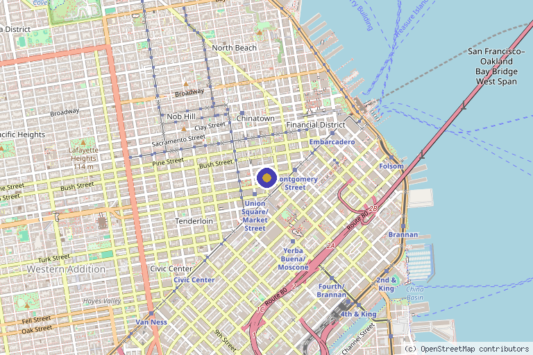 Map showing the location of Eternia Medspa in San Francisco, CA