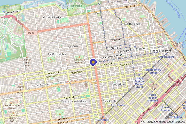 Map showing the location of San Francisco Stem Cell Treatment Center in San Francisco, CA