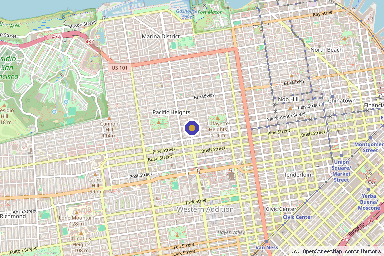 Map showing the location of Golden Gate Stem Cell in San Francisco, CA