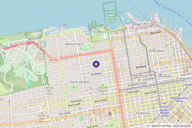 Map showing the location of Biohackr Health in San Francisco, CA