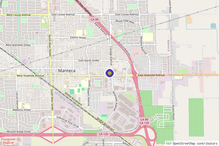 Map showing the location of Beauty Within Medspa in Manteca, CA