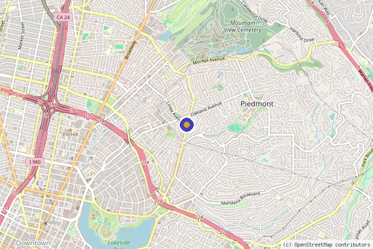 Map showing the location of Biometric Innovative Options in Piedmont, CA