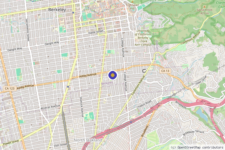 Map showing the location of Comfort Clinic – Dr. Ardin S. Berger in Berkeley, CA