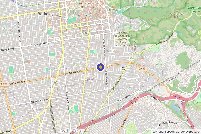 Map showing the location of Cator Shachoy - Subtle Body Healing in Berkeley, CA