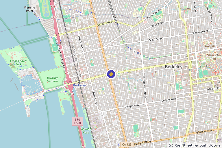 Map showing the location of Center for Genetics and Society in Berkeley, CA