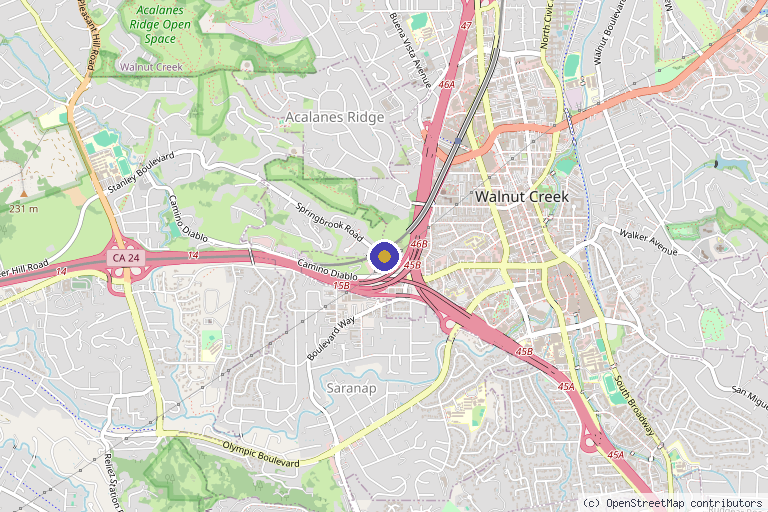 Map showing the location of Mikiko Murakami, DO in Walnut Creek, CA