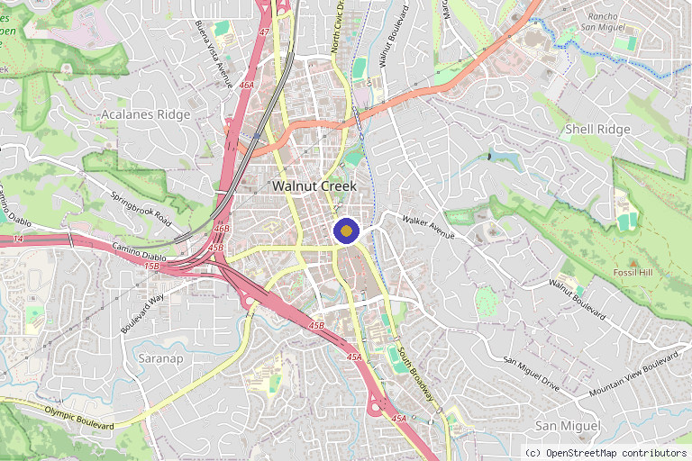 Map showing the location of Beau Visage Aesthetics in Walnut Creek, CA