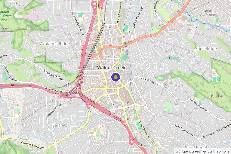 Map showing the location of HealthBay Medspa in Walnut Creek, CA