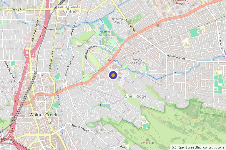 Map showing the location of Leslie DeLaney, MD in Walnut Creek, CA