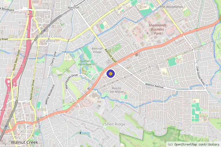 Map showing the location of Louise Aesthetics in Walnut Creek, CA